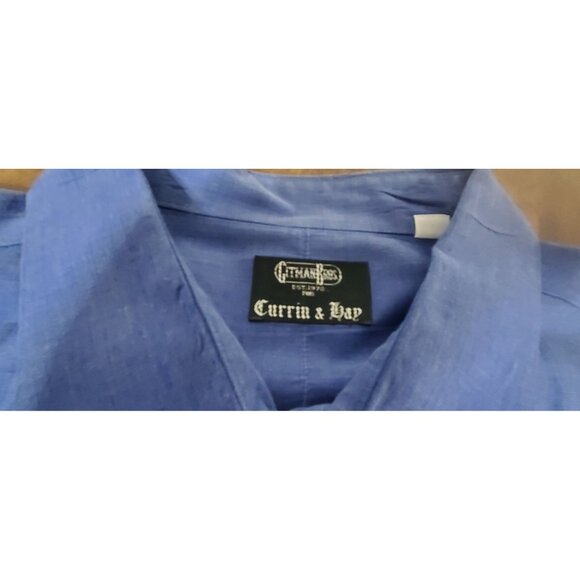 Currier & Day Blue Button-Up Long Sleeve Shirt Cotton-Blend Size 18 T - Picture 7 of 12